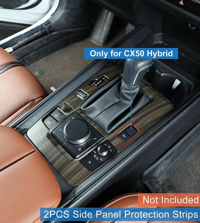 Alt view image 2 of 7 - Compatible with 2025 2026 Mazda CX 50 Hybrid Accessories, Wood-Grain Finish Center Gear Shift Panel Cover Frame for Mazda CX-50 CX 50 Hybrid