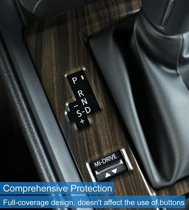 Alt view image 4 of 7 - Compatible with 2025 2026 Mazda CX 50 Hybrid Accessories, Wood-Grain Finish Center Gear Shift Panel Cover Frame for Mazda CX-50 CX 50 Hybrid