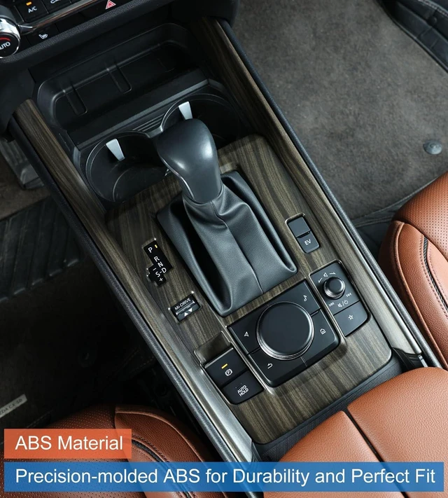 Alt view image 5 of 7 - Compatible with 2025 2026 Mazda CX 50 Hybrid Accessories, Wood-Grain Finish Center Gear Shift Panel Cover Frame for Mazda CX-50 CX 50 Hybrid