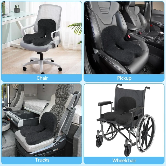 Alt view image 7 of 7 - Truck Driver Seat Cushion, Memory Foam L-Shaped Ergonomic Cushion for Office Chairs, Comfort & Support for Long Sitting