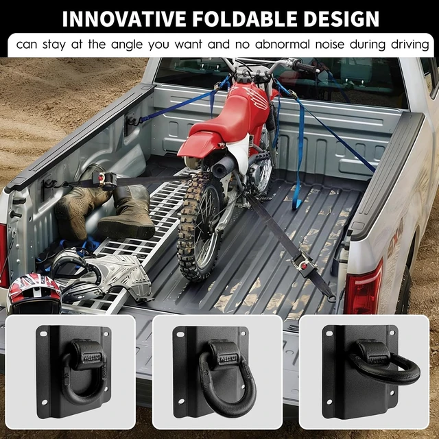 Alt view image 4 of 7 - 4 Pack Heavy Duty Tie Down Anchors Truck Bed Tie Downs Car Accessories Fit for 2015-2025 Ford F150 F250 F350 & Raptor 2026 Replace# FL3Z-99000A64-B & FL3Z-9928408-AB
