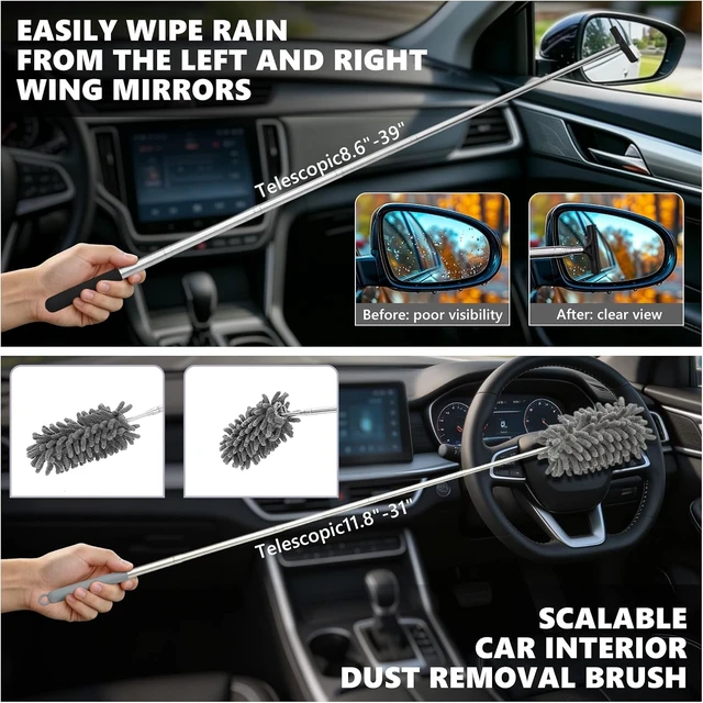 Alt view image 4 of 7 - Car Detailing Kit Interior Cleaning - with 8500PA Car Vacuum Portable Cordless, Car Detailing Brush Set, Windshield Tool, Car Wash Kit for Women/Men, Gray