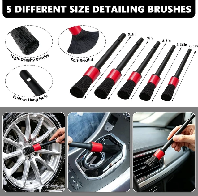 Alt view image 6 of 7 - Car Detailing Kit Interior Cleaning - with 8500PA Car Vacuum Portable Cordless, Car Detailing Brush Set, Windshield Tool, Car Wash Kit for Women/Men, Gray