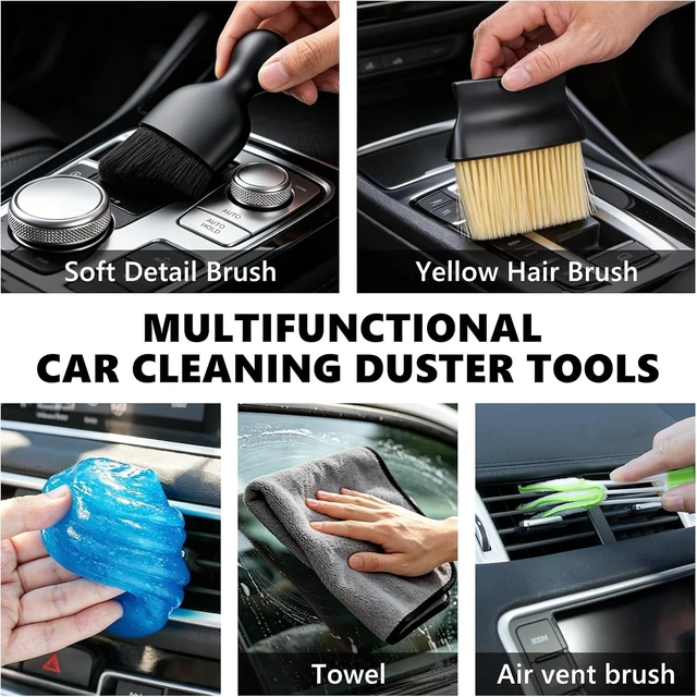 Alt view image 7 of 7 - Car Detailing Kit Interior Cleaning - with 8500PA Car Vacuum Portable Cordless, Car Detailing Brush Set, Windshield Tool, Car Wash Kit for Women/Men, Gray