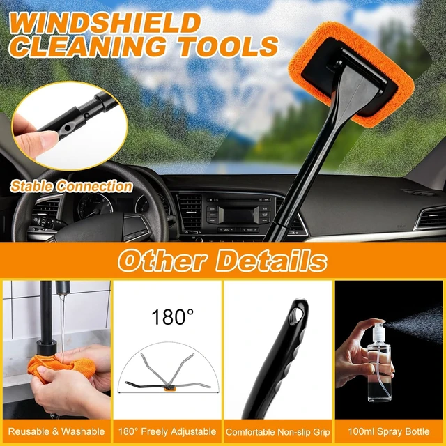 Alt view image 7 of 7 - Car Wash Detailing Kit Cleaning Set with Foam Gun Sprayer, Long-Handle Brush, Large Wash Mitt, Towels, Complete Interior & Exterior Car Washing Supply Set (Orange)