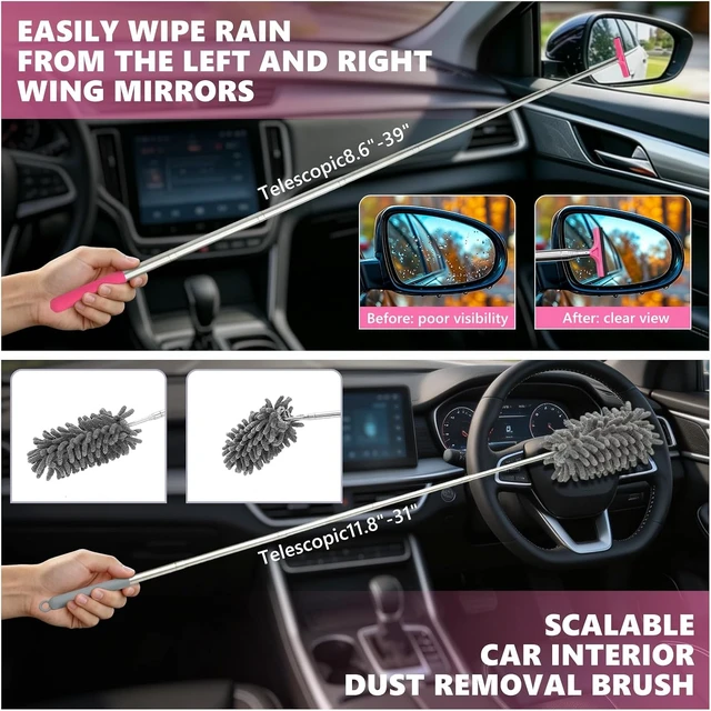 Alt view image 4 of 7 - Car Detailing Kit Interior Cleaning - with 8500PA Car Vacuum Portable Cordless, Car Detailing Brush Set, Windshield Tool, Car Wash Kit for Women/Men, Pink
