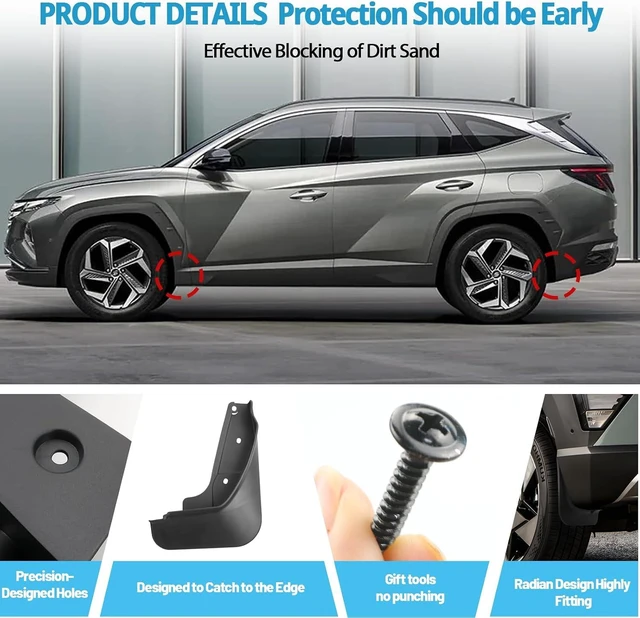 Alt view image 7 of 7 - 2022-2025 2026 Tucson Mud Flaps Splash Guards for 2026 Hyundai Tucson Accessories No Drilling Mudflaps Wheel Liner Fenders Compatible with 2022-2026 Hyundai Tucson & Tucson Hybrid (NOT FIT N Line)