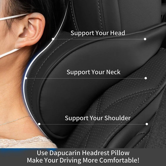 Alt view image 2 of 7 - Car Neck Pillow for Driving Headrest Memory Foam Black, 2 Packs