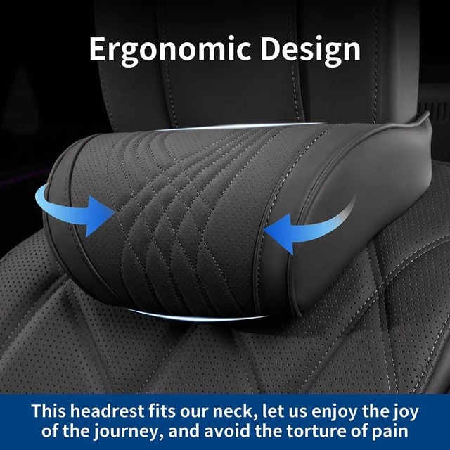 Alt view image 5 of 7 - Car Neck Pillow for Driving Headrest Memory Foam Black, 2 Packs
