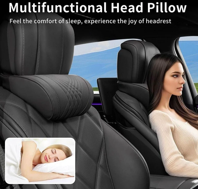 Alt view image 6 of 7 - Car Neck Pillow for Driving Headrest Memory Foam Black, 2 Packs