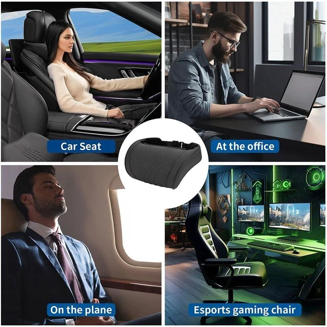 Alt view image 7 of 7 - Car Neck Pillow for Driving Headrest Memory Foam Black, 2 Packs