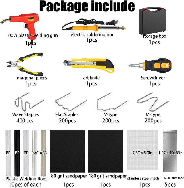 Alt view image 2 of 5 - Plastic Welder,2 in 1 Plastic Welding Kit,Hot Stapler Car Bumper Repair Kit