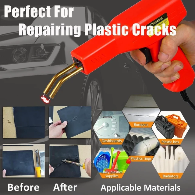 Alt view image 4 of 5 - Plastic Welder,2 in 1 Plastic Welding Kit,Hot Stapler Car Bumper Repair Kit