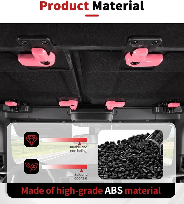 Alt view image 2 of 6 - Hardtop Removal Switch Cover Fit for Ford Bronco 4 Door 2021-2026 Interior Accessories, Roof Panel Switch Knob Trim Cover 13pcs Pink