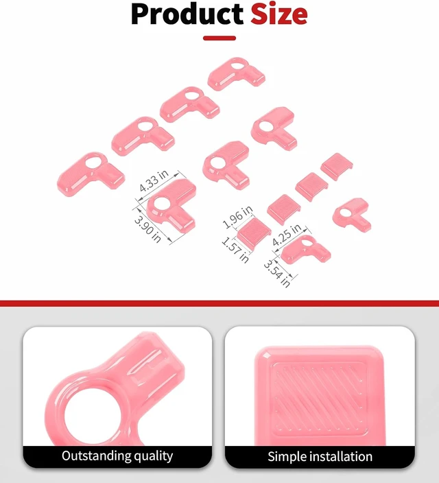 Alt view image 3 of 6 - Hardtop Removal Switch Cover Fit for Ford Bronco 4 Door 2021-2026 Interior Accessories, Roof Panel Switch Knob Trim Cover 13pcs Pink