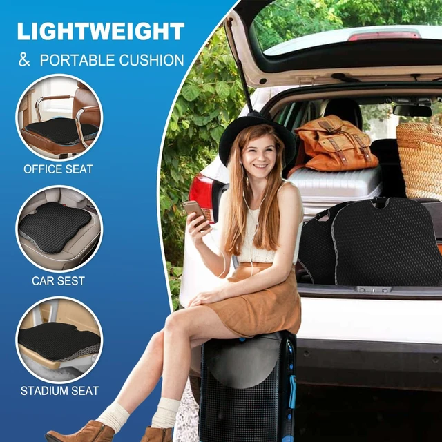 Alt view image 6 of 6 - Car Seat Cushion for Driving,Premium Memory Foam Car Cushion for Better Visibility, Non-Slip Hip & Lower Back Tailbone Cushion, Car Seat Cushion Driver Booster for Short People, Truck(Black