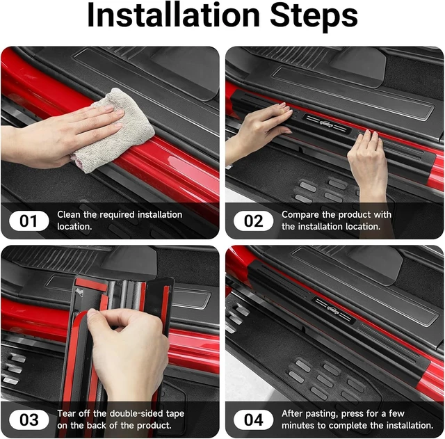 Alt view image 6 of 7 - 4PCS Door Sill Protector for 2021-2026 Ford F150 Accessories
