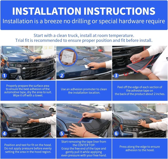 Alt view image 3 of 6 - Hood Deflector Compatible with 2015-2020 Ford F150