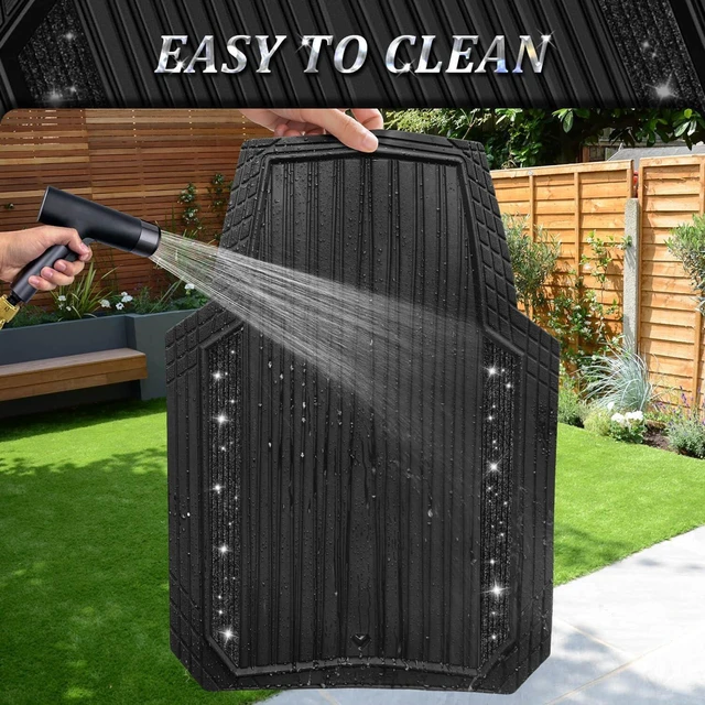 Alt view image 7 of 7 - Bling Glitter Car Floor Mats Heavy Rubber Deep Water Proof, Black