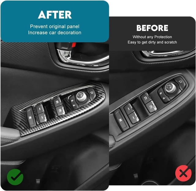 Alt view image 2 of 7 - 4PCS Window Switch Panel Covers for 2024 2025 2026 Subaru Crosstrek/Impreza Accessories Carbon Fiber Plastic Window Control Switch Button Cover (4pcs)