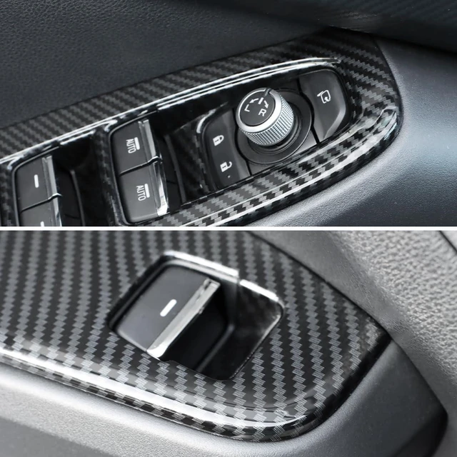 Alt view image 5 of 7 - 4PCS Window Switch Panel Covers for 2024 2025 2026 Subaru Crosstrek/Impreza Accessories Carbon Fiber Plastic Window Control Switch Button Cover (4pcs)