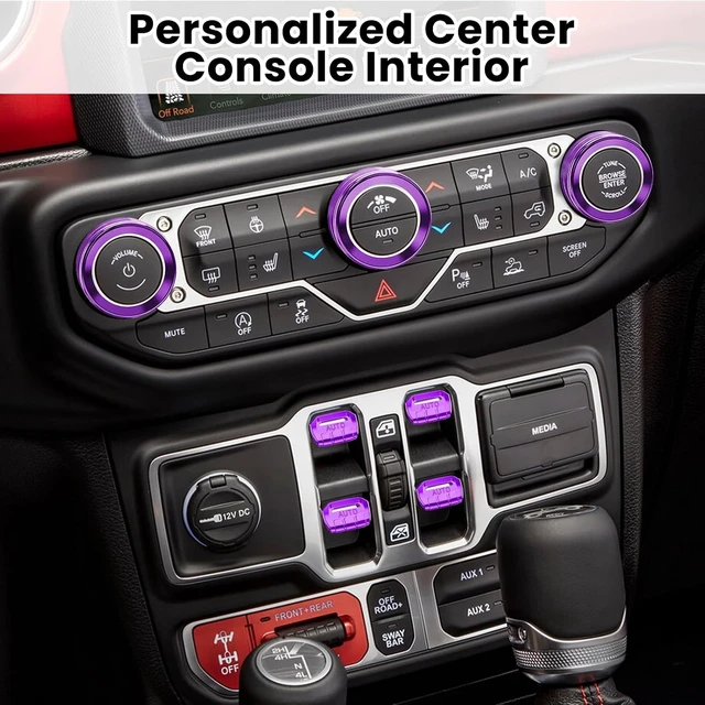 Alt view image 3 of 7 - Metal Knob Cover for Jeep Wrangler JL JLU & Gladiator JT 2018-2026