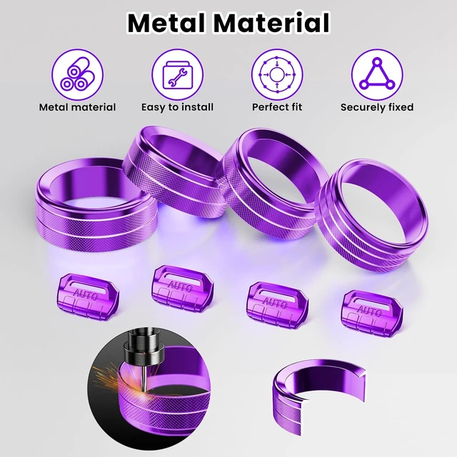 Alt view image 6 of 7 - Metal Knob Cover for Jeep Wrangler JL JLU & Gladiator JT 2018-2026