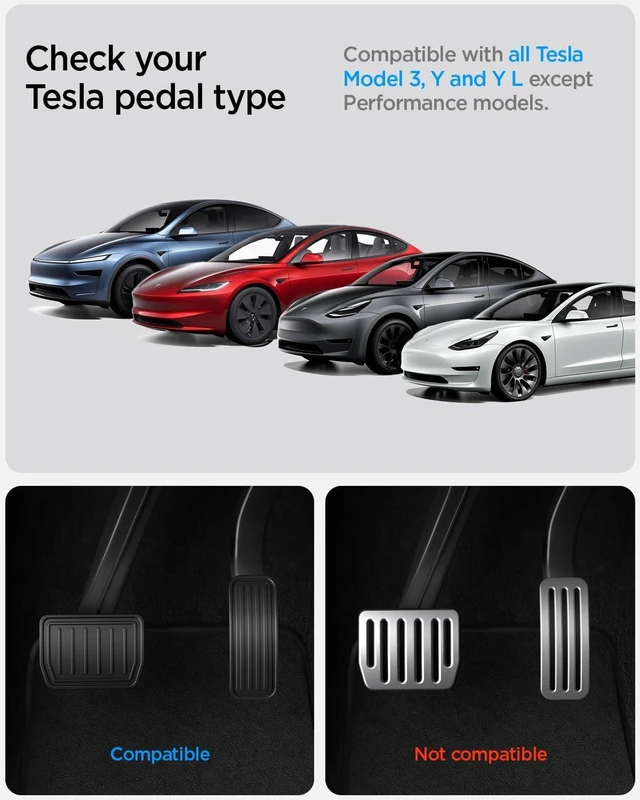 Alt view image 2 of 7 - Stainless Steel Performance Pedal Cover for All Model 3 and Y