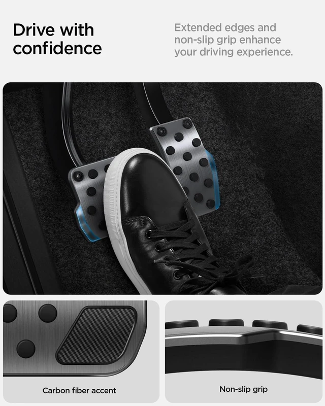 Alt view image 4 of 7 - Stainless Steel Performance Pedal Cover for All Model 3 and Y