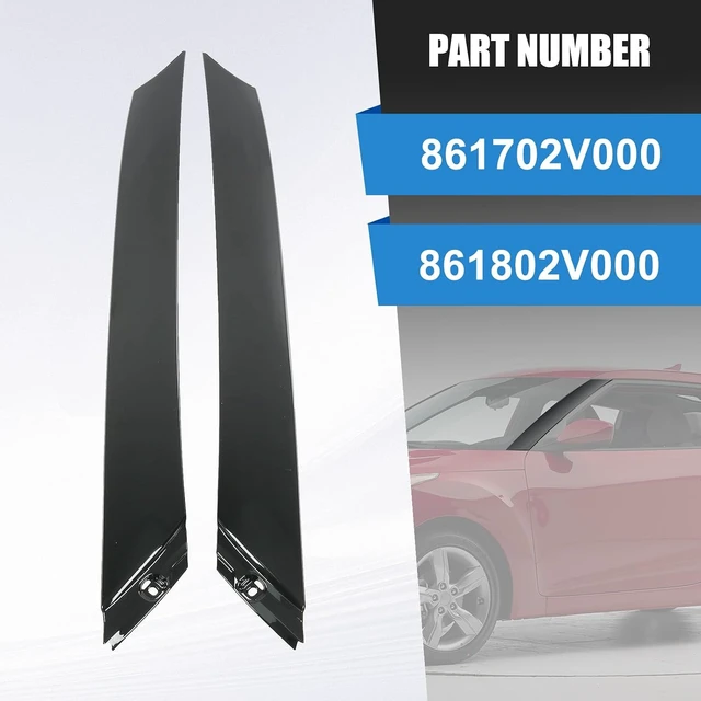 Alt view image 3 of 7 - A-Pillar Trim Molding Windshield Set (L&R) Replacement for Hyundai Veloster