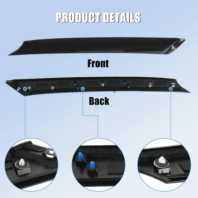 Alt view image 4 of 7 - A-Pillar Trim Molding Windshield Set (L&R) Replacement for Hyundai Veloster