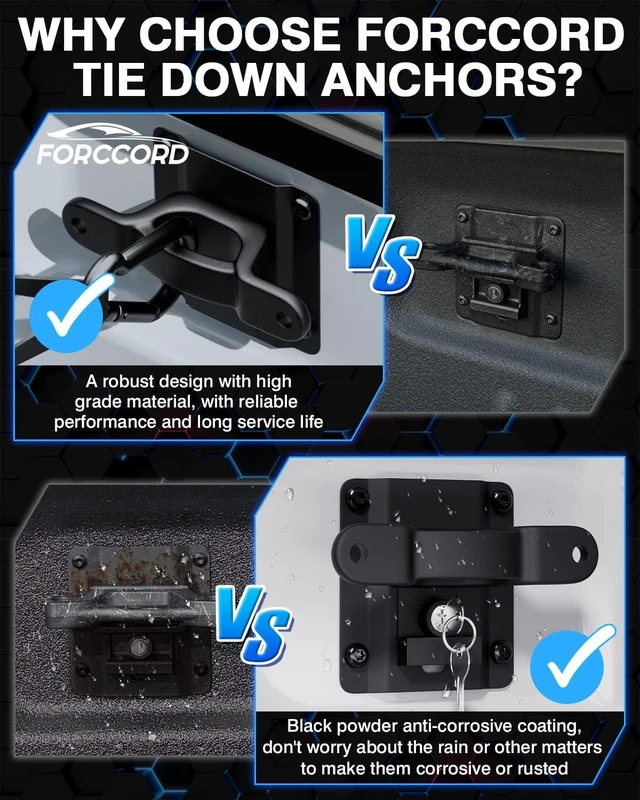 Alt view image 4 of 7 - 4-Pack Tie Down Anchors for F150 F250 F350 2015-2026