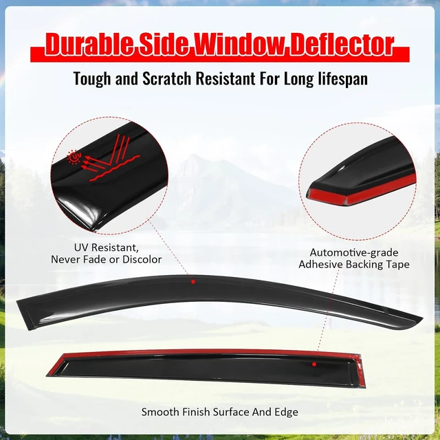 Alt view image 3 of 7 - Fit 2025-2026 Kia K4 Tape on Acrylic Smoke Tinted Window Visors Rain Guard