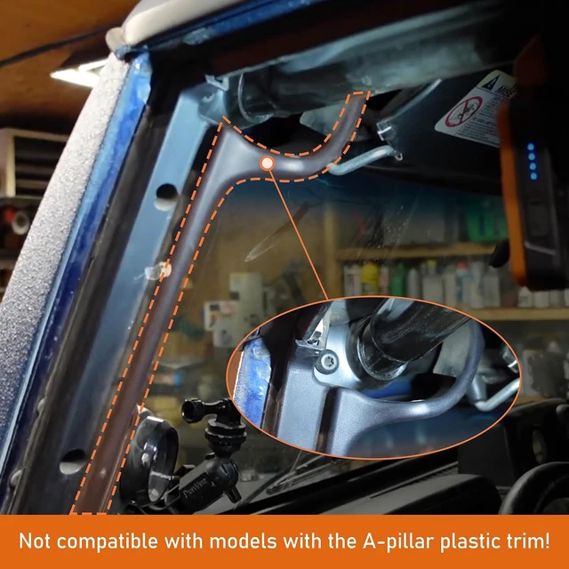 Alt view image 2 of 7 - Wrangler TJ Front Grab Handles for 1997-2006 Jeep Wrangler TJ & Unlimited - Steel,Black