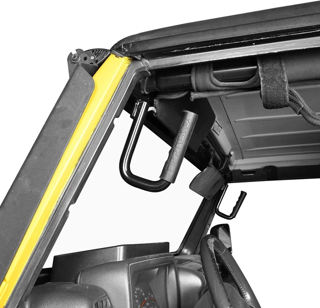 Alt view image 3 of 7 - Wrangler TJ Front Grab Handles for 1997-2006 Jeep Wrangler TJ & Unlimited - Steel,Black