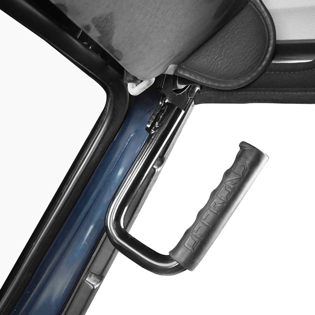 Alt view image 4 of 7 - Wrangler TJ Front Grab Handles for 1997-2006 Jeep Wrangler TJ & Unlimited - Steel,Black