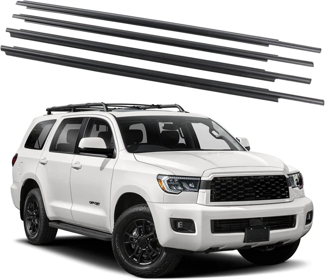 Main image of 4Pcs Weatherstrip,Window Moulding Trim Seal Belt Compatible with Toyota Sequoia 2008-2020 Replace# 68163-0C031 68164-0C031 68160-0C020 68210-0C020