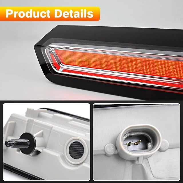 Alt view image 4 of 7 - LED High Mount Stop Light Compatible With 2015-2020 GMC Yukon/Yukon XL Cadillac Escalade/Escalade ESV, Third Brake Light Replace for 923-117, 22783103, 22803028