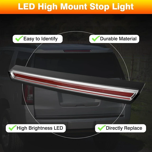 Alt view image 6 of 7 - LED High Mount Stop Light Compatible With 2015-2020 GMC Yukon/Yukon XL Cadillac Escalade/Escalade ESV, Third Brake Light Replace for 923-117, 22783103, 22803028