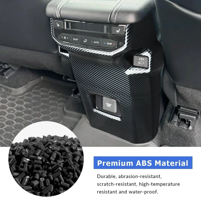 Alt view image 3 of 7 - Rear Air Vent Outlet Cover for 2026 Toyota Grand Highlander Accessories 2024 2025 Anti Kick Rear Seat Air Condition Vent Panel Frame Trim Interior Protector Sticker (ABS Carbon Fiber Style)