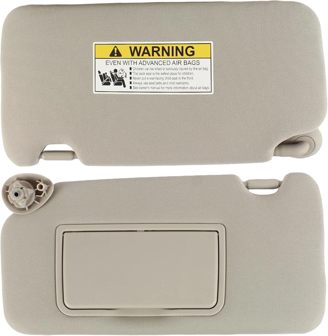 Alt view image 2 of 7 - PEVEST Sun Visor with Mirror, Without Lights - Driver & Passenger Side Gray for Honda HR-V EX-EX/LX/Sport 2016-2022