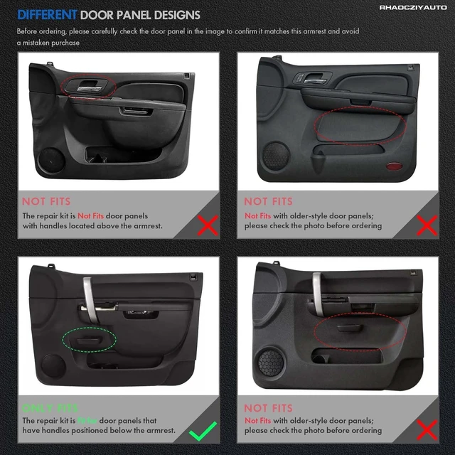 Alt view image 3 of 7 - 22818465 Front Driver Side Door Armrest Repair Fit for Chevrolet/GMC, Black
