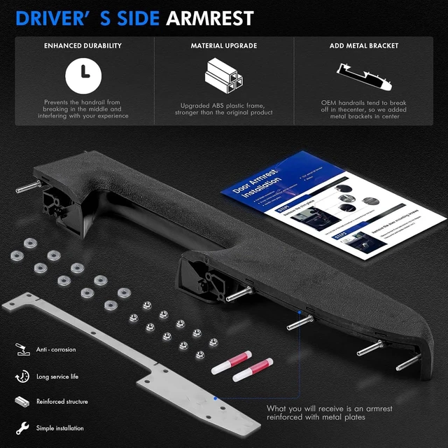 Alt view image 4 of 7 - 22818465 Front Driver Side Door Armrest Repair Fit for Chevrolet/GMC, Black