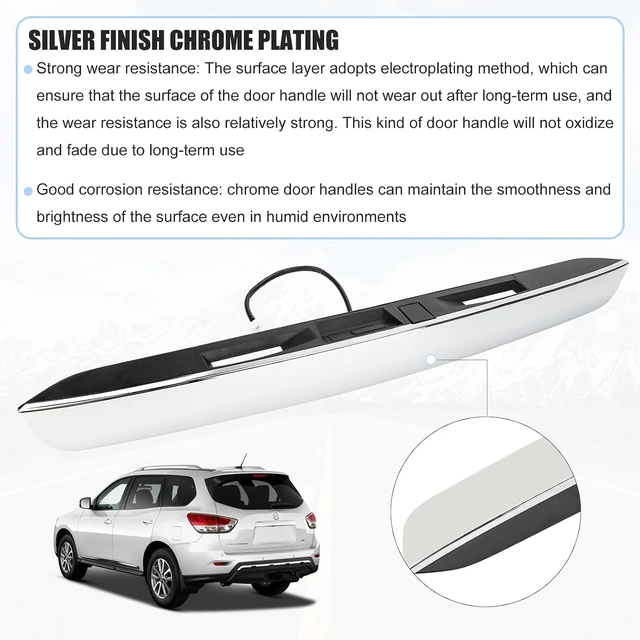 Alt view image 3 of 7 - 90810-9PG0A Chrome Tailgate Liftgate Handle for 13-19 Nissan Pathfinder