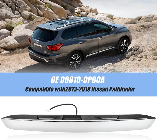 Alt view image 2 of 7 - 90810-9PG0A Chrome Tailgate Liftgate Handle for 13-19 Nissan Pathfinder