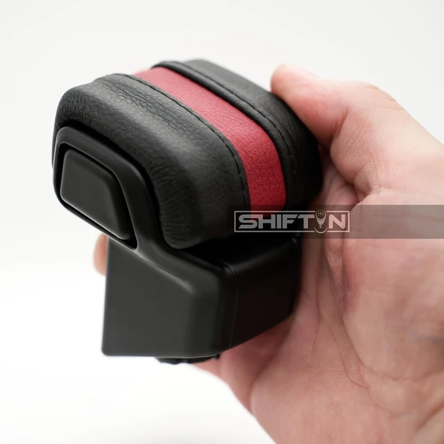 Alt view image 6 of 7 - Gear Shift Knob for Toyota Tundra 2022-2026, Tacoma 2024-2026, 4Runner 2025-2026, Sequoia 2023-2026, TRD Style Shifter, Replacement for OEM Part 33504-0C110-C1 C0 (Black & Red Leather)
