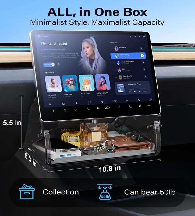 Alt view image 4 of 6 - for Tesla Model Y & 3 Under Screen Storage, fit Juniper, Highland