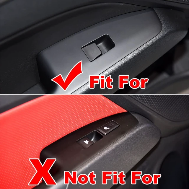 Alt view image 2 of 7 - 4pc Carbon Fiber Color Automobile Door Window Control Panel Cover Trim Fit for Hyundai Elantra 2017 2018 2019 2020 North American Version Rear Door Without seat Heating