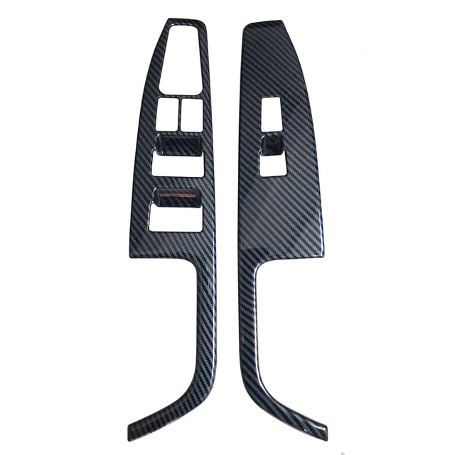 Alt view image 5 of 7 - 4pc Carbon Fiber Color Automobile Door Window Control Panel Cover Trim Fit for Hyundai Elantra 2017 2018 2019 2020 North American Version Rear Door Without seat Heating