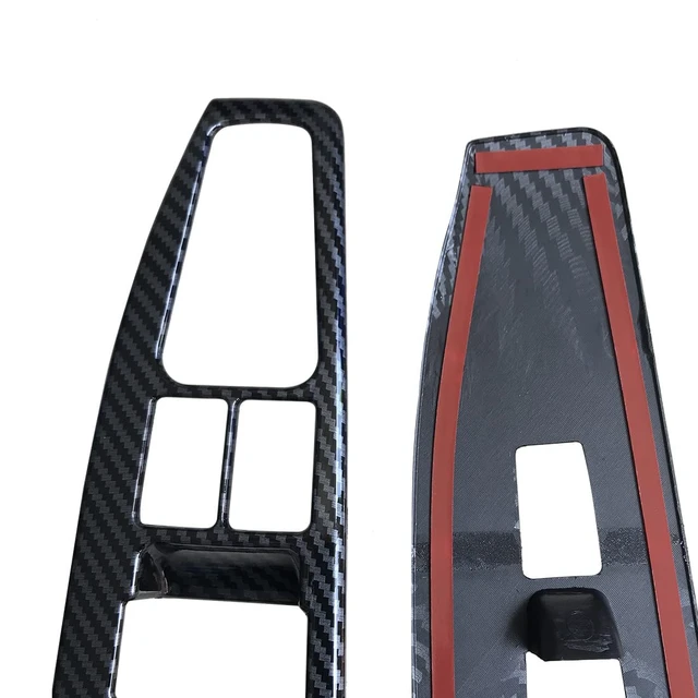 Alt view image 7 of 7 - 4pc Carbon Fiber Color Automobile Door Window Control Panel Cover Trim Fit for Hyundai Elantra 2017 2018 2019 2020 North American Version Rear Door Without seat Heating